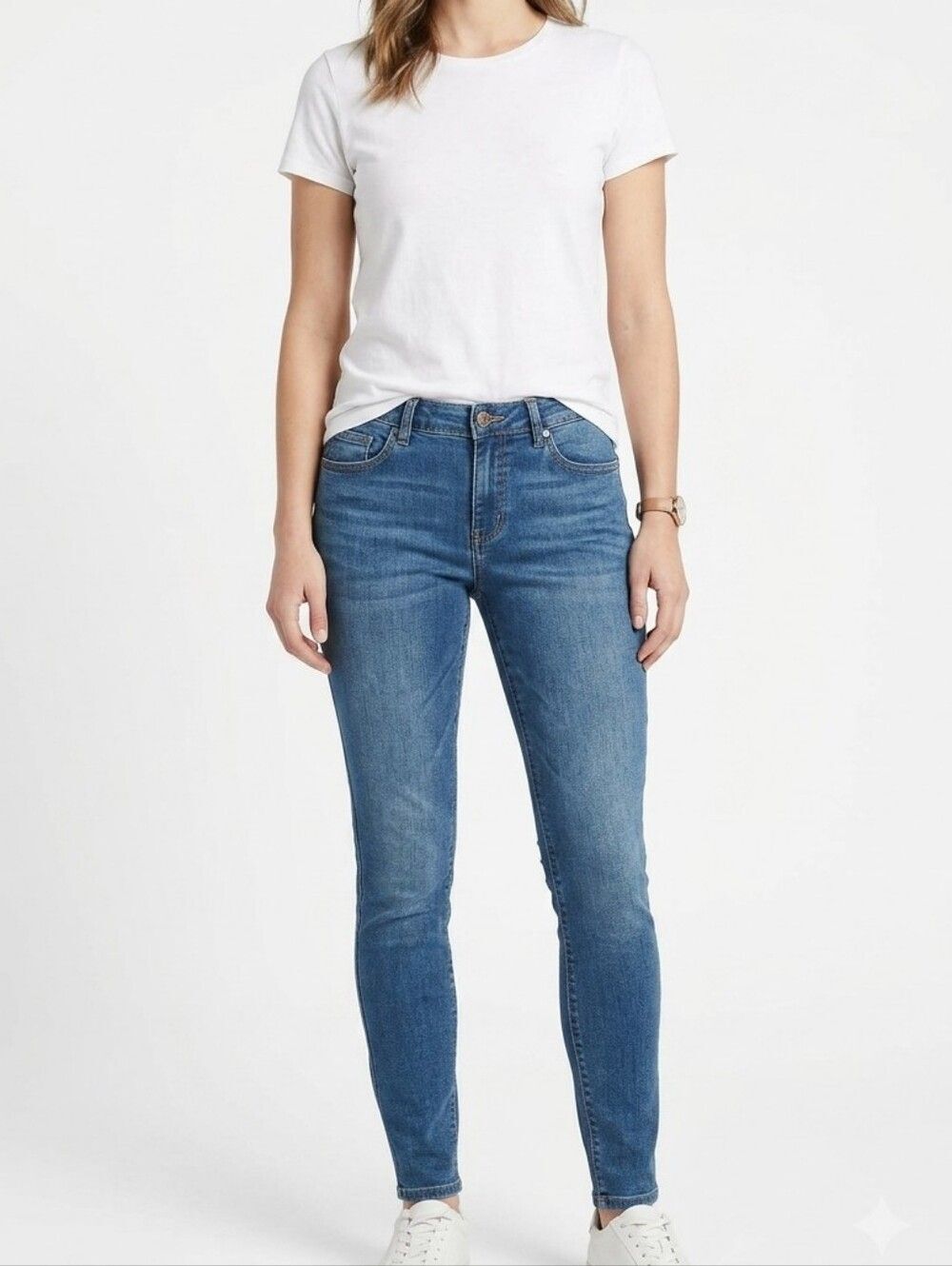Curve Appeal Essential Skinny Jeans Size 8 Medium Blue Stretch Denim Slim Fit